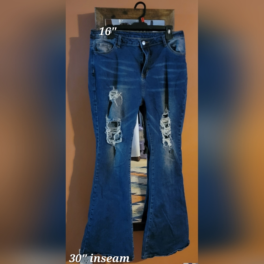 NWOT western distress jeans
